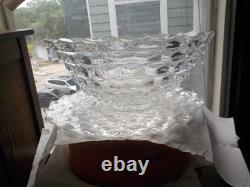 Fostoria American Large 18 American Clear Glass Punch Bowl and Platter