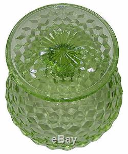 Fostoria American / Libochovice RARE Green Cube Footed Punch Bowl
