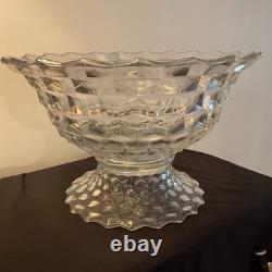 Fostoria American Pattern Glass Punch Bowl And Base