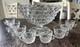 Fostoria American Punch Bowl 8 Cups Vintage Clear Glass Wedding Party Serveware