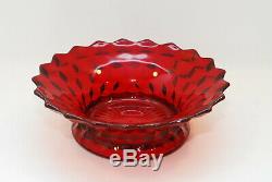 Fostoria American Punch Bowl Stand or Bowl Ruby Red