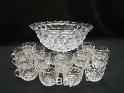 Fostoria American Punch Bowl Tom and Jerry with 15 cups