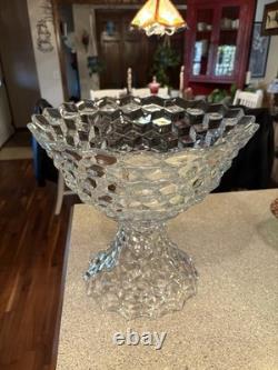 Fostoria American Punch Bowl With High Foot Base Clear Glass As Is Condition