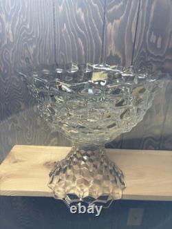 Fostoria American Punch Bowl With High Foot Base Clear Glass As Is Condition