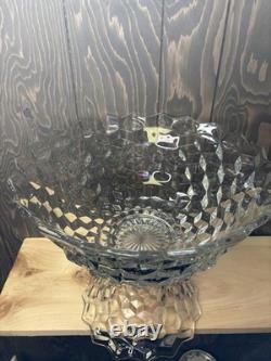 Fostoria American Punch Bowl With High Foot Base Clear Glass As Is Condition