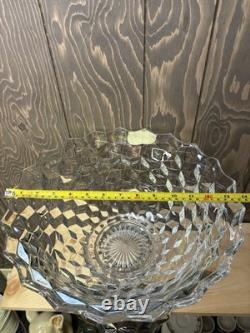 Fostoria American Punch Bowl With High Foot Base Clear Glass As Is Condition