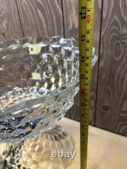 Fostoria American Punch Bowl With High Foot Base Clear Glass As Is Condition