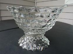 Fostoria American Punch Bowl With Low Base And Ladle