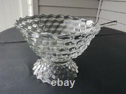 Fostoria American Punch Bowl With Low Base And Ladle