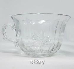 Fostoria -Baroque- Clear Crystal Glass Footed Punch Bowl with 12 Cups plus Ladle