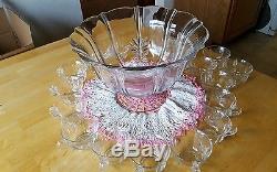 Fostoria Baroque Crystal Punch Bowl and 20 Cups! VERY VERY RARE! L@@K
