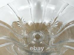 Fostoria Baroque Glass Punch Bowl & 6 Punch Cups Elegant Glass (@b8)