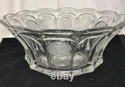 Fostoria COIN FROSTED CRYSTAL14 1 1/2 GALPUNCH BOWL 5 1/2 BASE LADLE