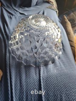 Fostoria Cubist Punch Bowl/Serving 14Bowl American Clear Block Geometric VTG