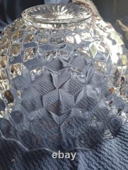 Fostoria Cubist Punch Bowl/Serving 14Bowl American Clear Block Geometric VTG