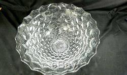Fostoria Elegant Glassware Large 19 American Clear Glass Punch Bowl Vintage