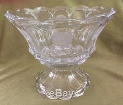 Fostoria Frosted COIN Glass PUNCH BOWL with Base (Clear) EXC. ++ Condition