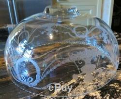 Fostoria Garland #237 Etch Non-Optic Large Punch Bowl & Stand