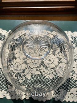 Fostoria Garland #237 Etch Non-Optic Large Punch Bowl, Stand, Ladle, and 12 Cups