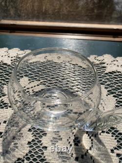 Fostoria Garland #237 Etch Non-Optic Large Punch Bowl, Stand, Ladle, and 12 Cups