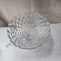 Fostoria Glass American Pattern 12 D Clear Crystal Tom & Jerry Punch Bowl