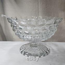 Fostoria Glass American Pattern 12 D Clear Crystal Tom & Jerry Punch Bowl