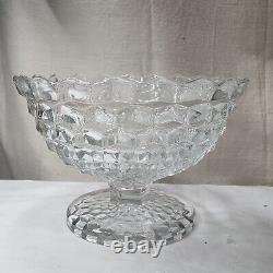 Fostoria Glass American Pattern 12 D Clear Crystal Tom & Jerry Punch Bowl