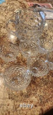 Fostoria Punch Bowl Set With 12 cups, Pitcher, Ladle, Punch Bowl