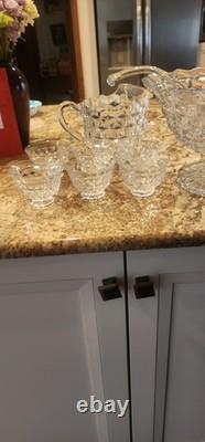 Fostoria Punch Bowl Set With 12 cups, Pitcher, Ladle, Punch Bowl