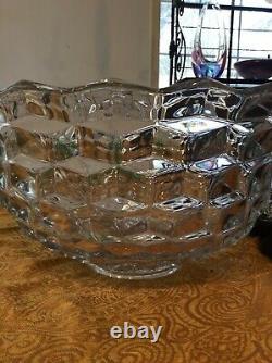 Fostoria Punch Bowl with 20 Cups in America Pattern