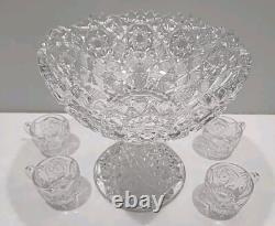 Fostoria Rosby Fruit / Punch Bowl & Stand ANTIQUE c. 1910 PRISTINE