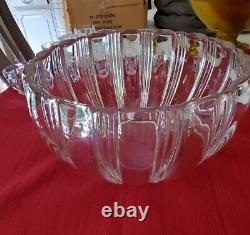 Fostoria Sun Ray Punch Bowl Set, With Under Plate, Bowl, 12 Cups