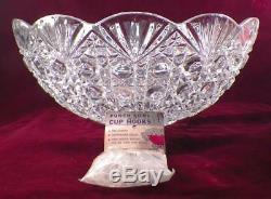 Fostoria Valkyrie Punch Bowl #402 EAPG Strawberry & Fan Variant Glass Huge 1892