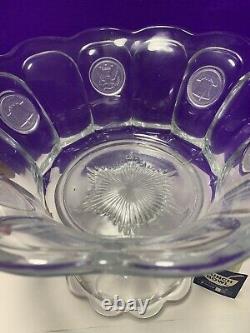 Fostoria clear coin punch bowl and stand