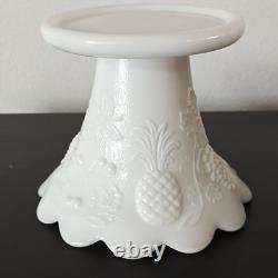 Fruits Milk Glass Punch Bowl, Pedestal, ladle, 12 cups by Westmoreland