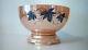 Gd ANCHOR HOCKING FIRE KING PEACH LUSTRE/LUSTER FLORAL LEAF PUNCH BOWL 1A