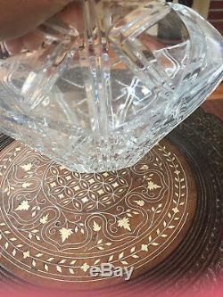 Genuine Hand Cut 24% Lead Crystal Vase Punch Bowl Poland Heavy 12 Diameter