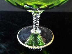 Giant Vintage Italian Green and Gold Murano Crystal Punch Bowl Brandy Snifter