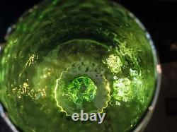 Giant Vintage Italian Green and Gold Murano Crystal Punch Bowl Brandy Snifter