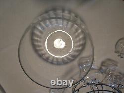 Glass Optic Glass Punch bowl 11 pc. Set with Rack Holder cups Crate-&-Barrel 17 W