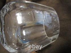 Glass Optic Glass Punch bowl 11 pc. Set with Rack Holder cups Crate-&-Barrel 17 W