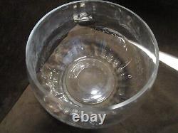 Glass Optic Glass Punch bowl 11 pc. Set with Rack Holder cups Crate-&-Barrel 17 W