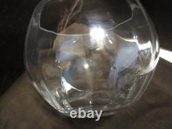 Glass Optic Glass Punch bowl 11 pc. Set with Rack Holder cups Crate-&-Barrel 17 W