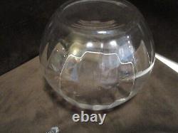 Glass Optic Glass Punch bowl 11 pc. Set with Rack Holder cups Crate-&-Barrel 17 W