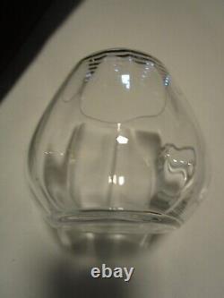 Glass Optic Glass Punch bowl 11 pc. Set with Rack Holder cups Crate-&-Barrel 17 W