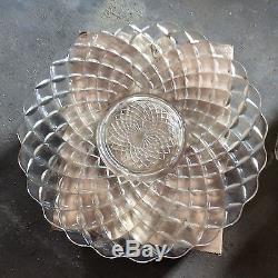 Glass Punch Bowl Set includes Platter, Ladle, 12 cups