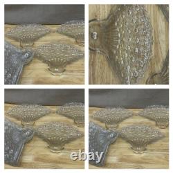 Glass Punch Bowl Stand Cups & Appetizer Plate Etched 21 pieces Vintage Antique