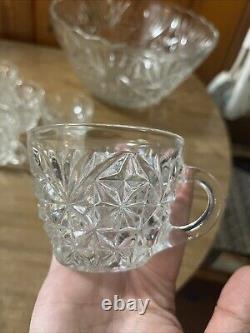 Glass crystal punch bowl With 8 Cups