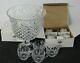 Godinger Shannon 24% Lead Crystal Glass Footed Punch Bowl & 8 Cups MINT