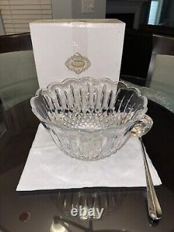 Godinger Shannon Punch Bowl + Ladle 24% Lead Crystal IOB